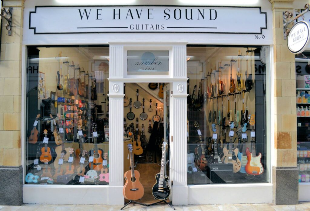 Our Sussex store is situated in the regal surroundings of the Royal Arcade just off Montague Street in Worthing, UK. We stock a selection of Acoustic, Electric and Bass Guitars, Ukuleles & Amps.